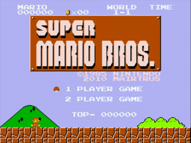 Super Mario Bros for Sega Genesis Title Screen